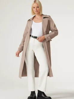 Hot Jeanswest Amanda Relaxed Trench Coat Latte