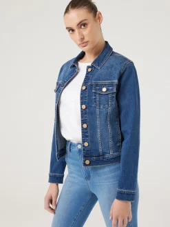Best Sale Jeanswest Classic Stretch Denim Jacket DarkVintage