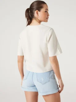 Fashion Jeanswest Demi Tie Front Top Sand