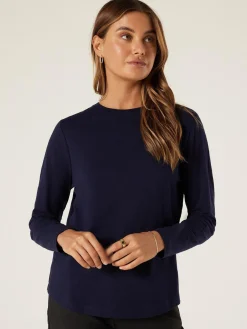 Clearance Jeanswest Essential Long Sleeve Crew Neck Black