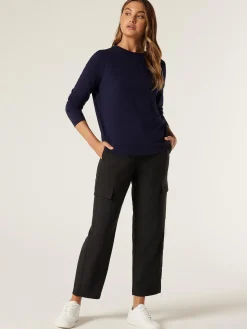 Clearance Jeanswest Essential Long Sleeve Crew Neck Black