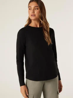 Hot Jeanswest Essential Long Sleeve Crew Neck Black