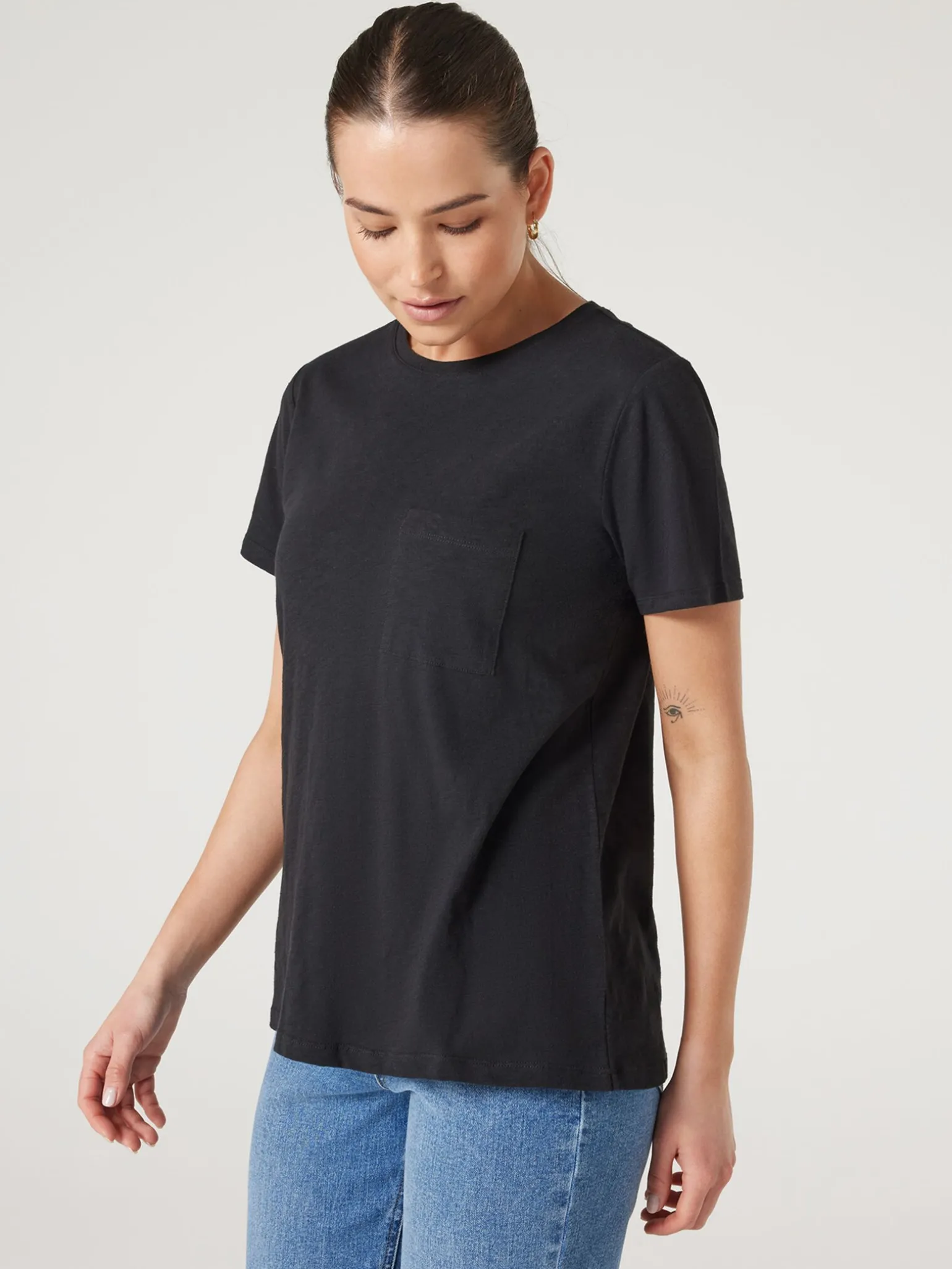 Discount Jeanswest Essential Slub Pocket Tee Black