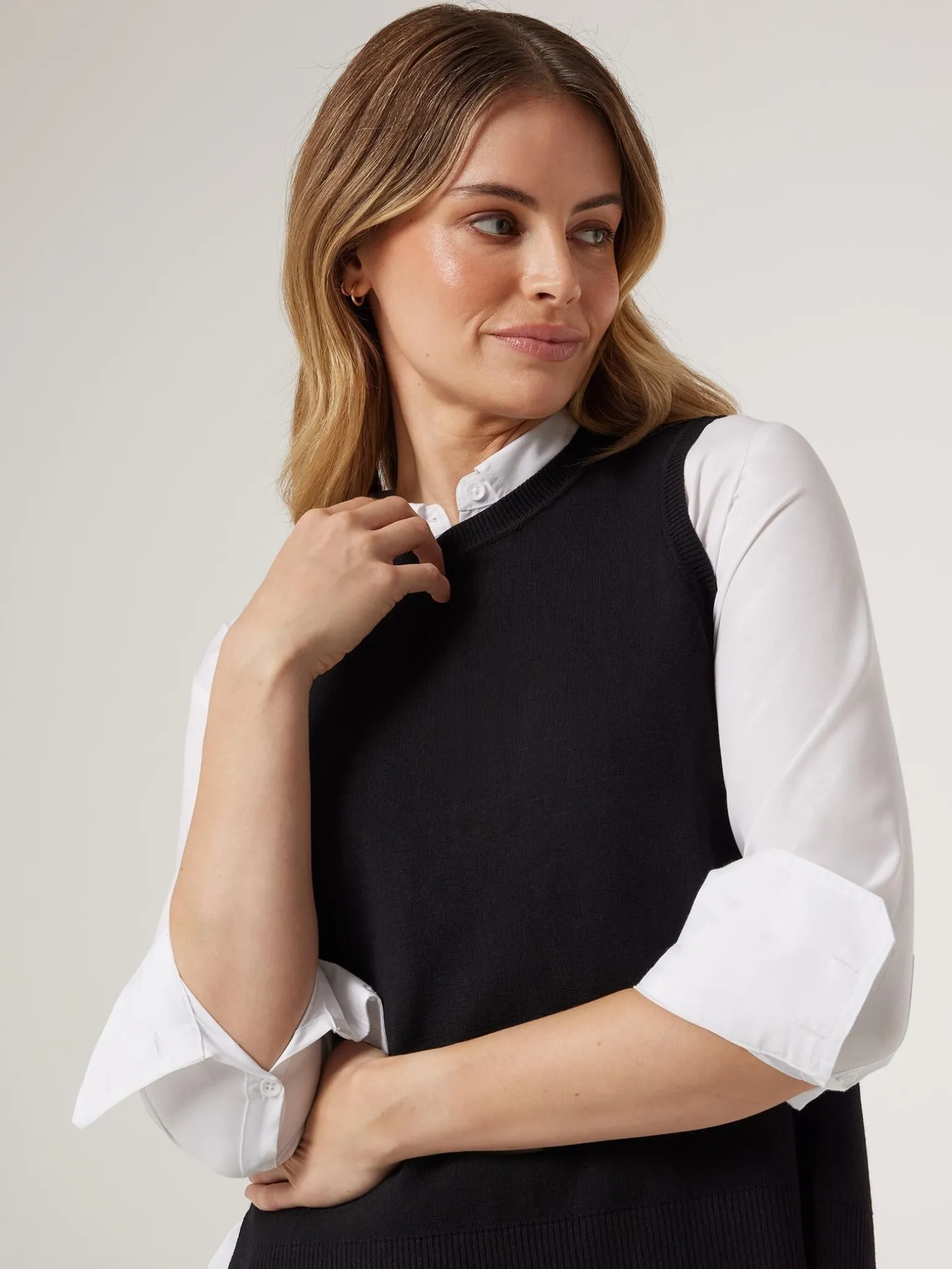 Fashion Jeanswest Genevieve Split Back Vest Black