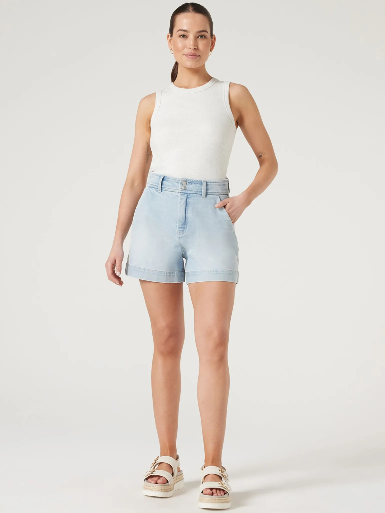 Cheap Jeanswest Georgia Tummy Trimmer Denim Short Blue