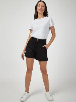 Shop Jeanswest Georgia Tummy Trimmer Denim Short Black