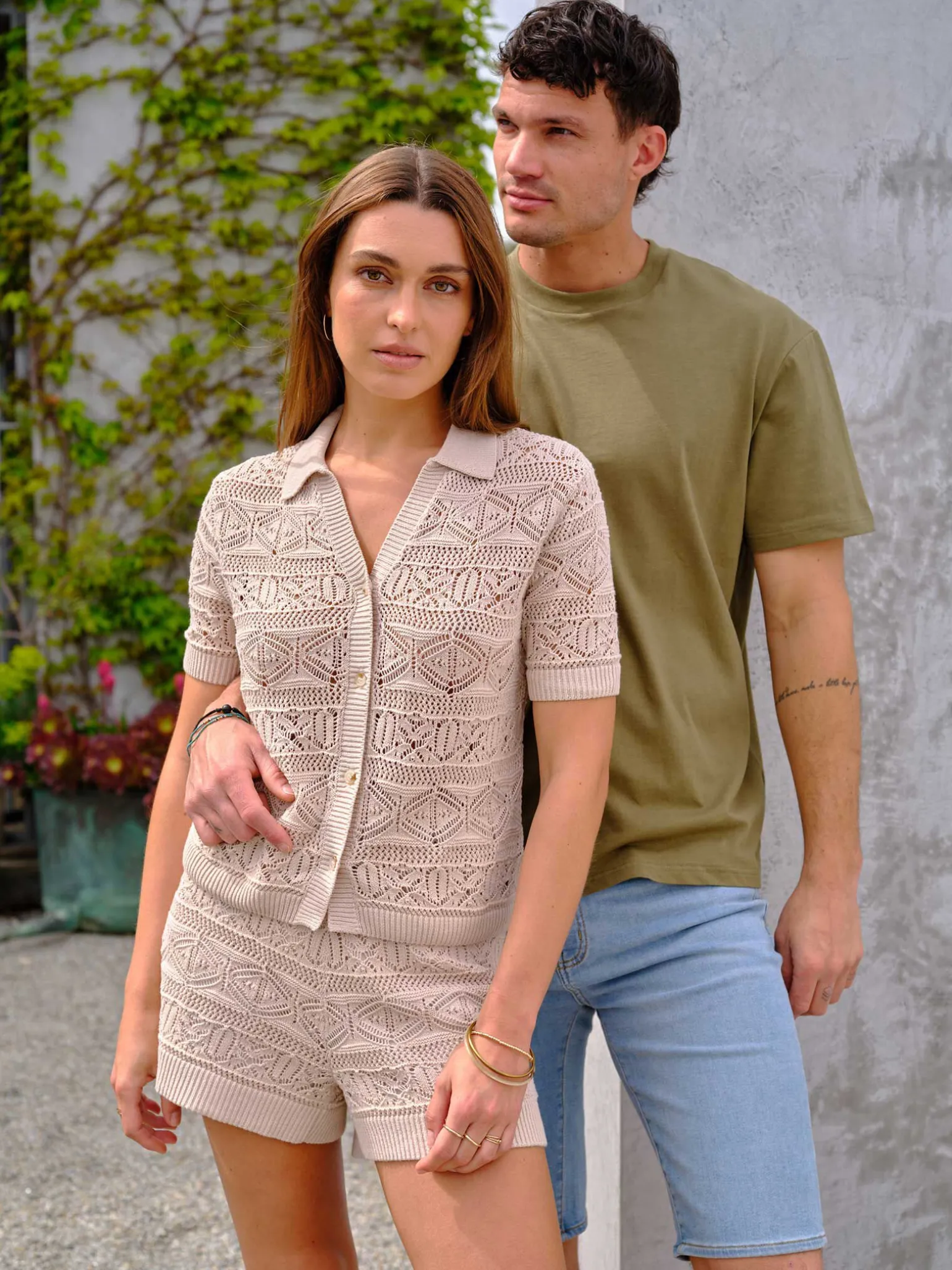 Flash Sale Jeanswest Halcyon Crochet Shirt Sand