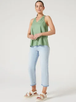 New Jeanswest Helena V-Neck Top Green