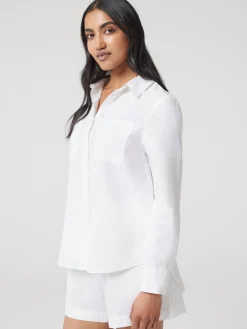 Online Jeanswest J-Luxe Classic Linen Shirt Brown