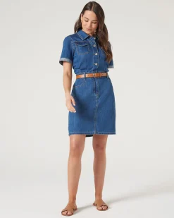 New Jeanswest Marlowe Denim Dress DarkIndigo
