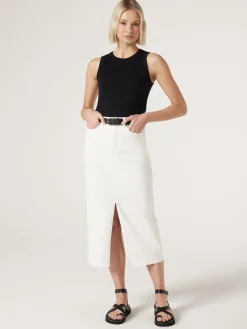 Sale Jeanswest Missy Denim Midi Skirt White