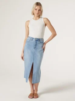 Shop Jeanswest Missy Denim Midi Skirt Blue