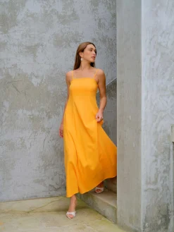 Best Sale Jeanswest Nellie Fit and Flare Dress Orange