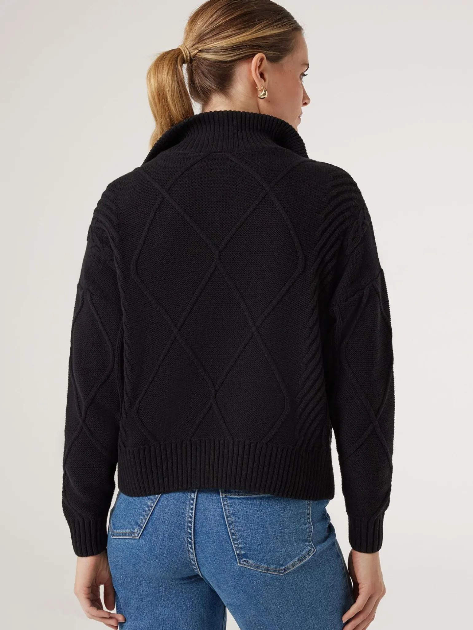 Clearance Jeanswest Opal Half Zip Knit Black