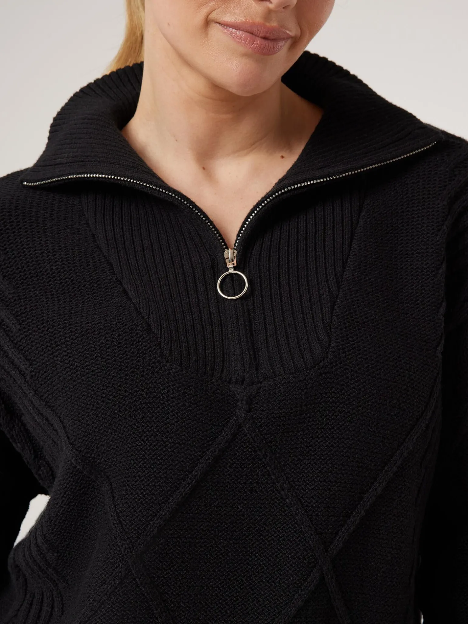 Clearance Jeanswest Opal Half Zip Knit Black