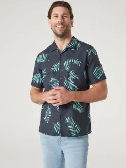 Cheap Jeanswest Palmers Relaxed Resort Shirt Teal