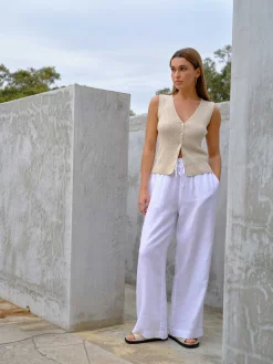 Online Jeanswest Penelope Button Thru Top Sand