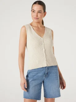 Online Jeanswest Penelope Button Thru Top Sand