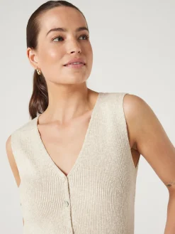 Online Jeanswest Penelope Button Thru Top Sand