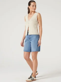 Online Jeanswest Penelope Button Thru Top Sand