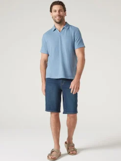 Cheap Jeanswest Short Sleeve Jasper Textured Polo Blue