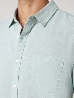 Best Jeanswest SS Wolf Textured Shirt Blue