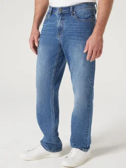Shop Jeanswest Straight Leg Jeans MidIndigo