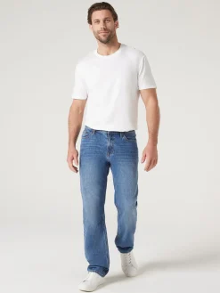 Shop Jeanswest Straight Leg Jeans MidIndigo