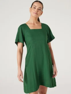 Hot Jeanswest Victoria Flutter Sleeve Dress Green